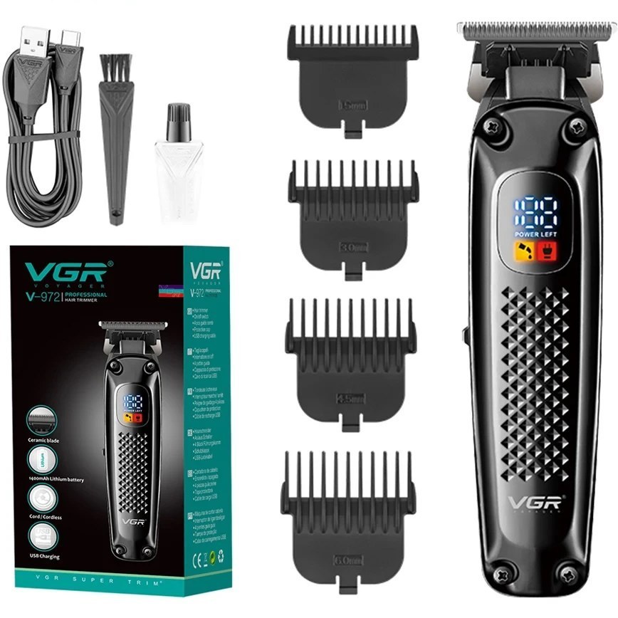 ماشین اصلاح وی جی آر مدل V-972 با تیغه استیل ضد زنگ و برش مستقیم