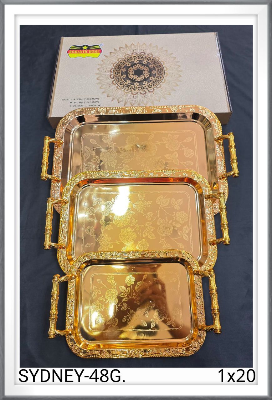 سینی سه تکه طلایی مدلSYDNEY48G